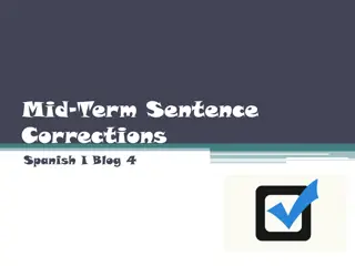 Spanish Sentence Corrections for Mid-Term Blog