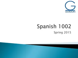 Spanish Lesson Activities for Spring Semester 2015