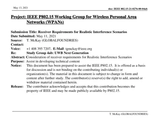 Receiver Requirements for Realistic Interference Scenarios in Wireless Personal Area Networks