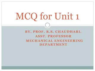 Multiple Choice Questions for Unit 1 by Prof. R.S. Chaudhari