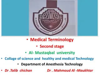 Respiratory System Terminology and Disorders