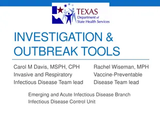 Investigation & Outbreak Tools in Infectious Disease Control