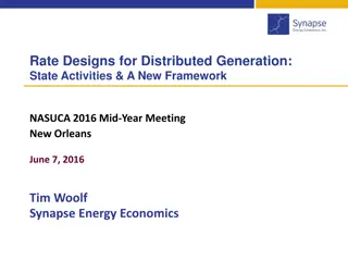 Rate Designs for Distributed Generation: State Activities & A New Framework