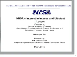 NNSA's Interest in Intense and Ultrafast Lasers