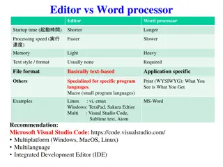 Comparison Between Text Editor and Word Processor