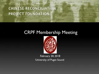 Community Engagement Events Overview - CRPF Membership Meetings, Book Reprint Project, Annual Dinner, and More