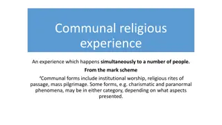 Religious Experiences: Communal and Charismatic