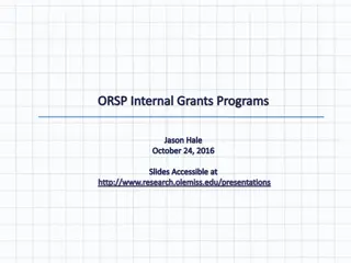 Internal Grants Programs Workshop Overview