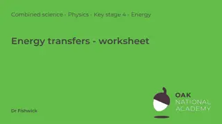 Energy Transfers and Stores in Physics Worksheets