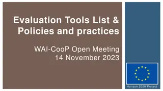 WAI-CooP Open Meeting Updates and Resources Overview