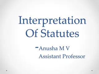 Statutes: An Overview by Anusha M.V., Assistant Professor