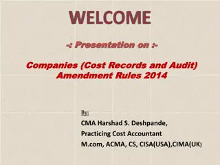 Companies (Cost Records and Audit) Amendment Rules 2014 Overview