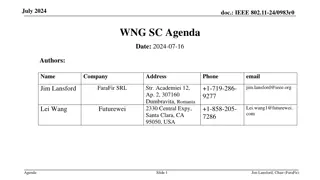 IEEE 802.11-24/0983r0 Wireless Next Generation Standing Committee Meeting Agenda - July 2024