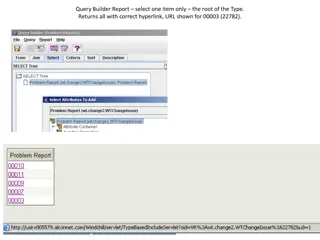 Troubleshooting Hyperlink Issues for Query Builder Report