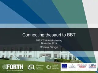 Enhancing Thesaurus Connectivity at BBT CC Annual Meeting