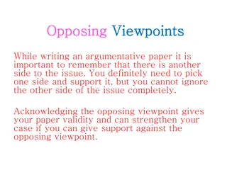 Addressing Opposing Viewpoints in Argumentative Writing