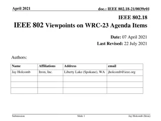 IEEE 802 Viewpoints on WRC-23 Agenda Items