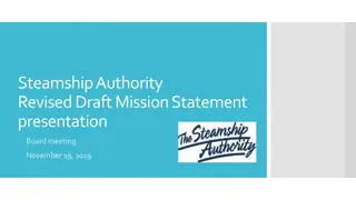 Steamship Authority Revised Mission Statement Development Progress