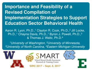 Importance and Feasibility of Revised Implementation Strategies in Supporting Education Sector Behavioral Health