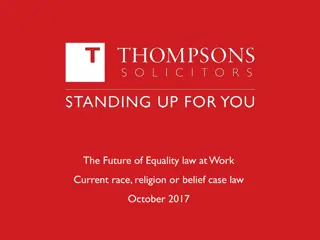 Future of Equality Law at Work: Race, Religion, & Belief (October 2017)