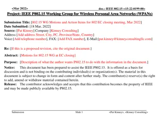 IEEE 802.15 WG Motions and Action Items for EC Closing Meeting, Mar. 2022