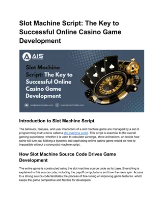 Slot Machine Script_ The Key to Successful Online Casino Game Development