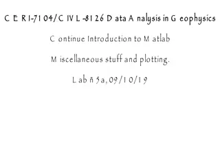 Introduction to MATLAB Commands for Data Analysis in Geophysics