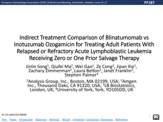 Indirect Treatment Comparison of Blinatumomab vs. Inotuzumab Ozogamicin in R/R Acute Lymphoblastic Leukemia