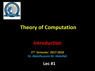 Theory of Computation Introduction: Dr. Abdulhussein M. Abdullah