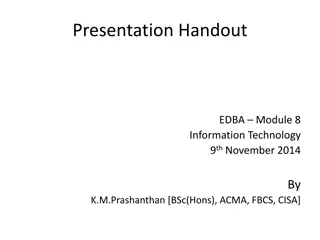 Introduction to Information Technology Module - EDBA Module 8