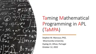 Introduction to Mathematical Programming in APL