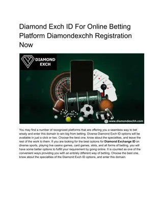 Diamond Exch ID For Online Betting Platform Diamondexchh Registration Now