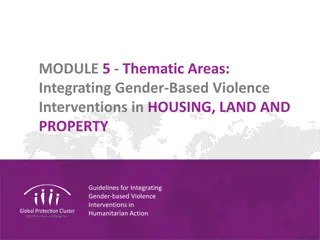 Integrating Gender-Based Violence Interventions in Housing, Land, and Property