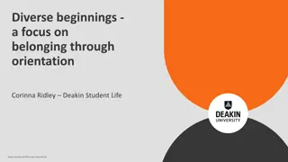 Understanding Student Transition: Focus on Belonging and Success at Deakin University