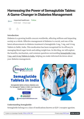 Comprehensive Diabetes Care with Semaglutide Tablets in India