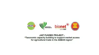 Taxonomic Capacity Building for ASEAN Agricultural Trade Access