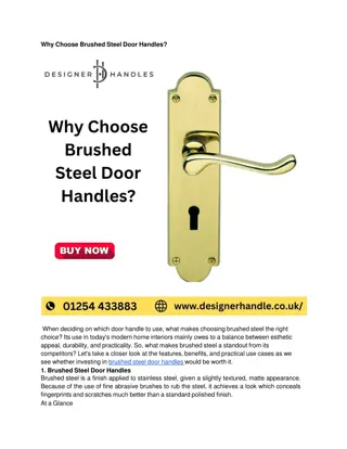 Why Choose Brushed Steel Door Handles for Your Home?