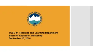 TCSD Teaching and Learning Department Workshop Overview