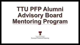 TTU PFP Alumni Advisory Board Mentoring Program Details