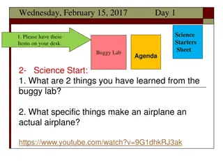 Science Starters for Motion Maps and Buggy Lab Agenda