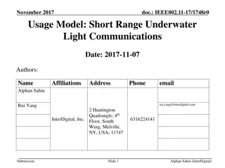 Underwater Light Communications in November 2017