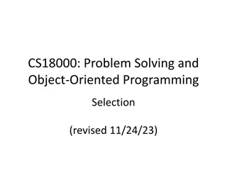 Problem Solving and Object-Oriented Programming Selection