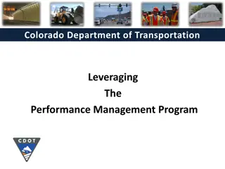 Performance Management Program for Colorado Department of Transportation