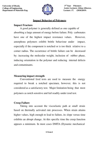 Impact Behavior and Fracture Energy of Polymers