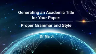 Crafting Effective Academic Paper Titles