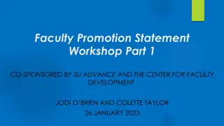 Faculty Promotion Statement Workshop Part 1: Professional Development and Reflection