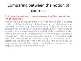 Comparative Analysis of Contract Notions in Iraqi Civil Law and Louisiana Law