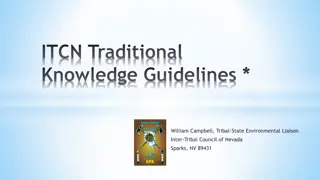 Traditional Knowledge Guidelines and Principles