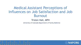 Perceptions Affecting Job Satisfaction and Burnout Among Medical Assistants