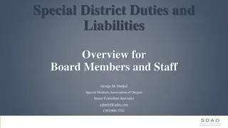 Special District Duties and Liabilities Overview: Authority, Immunity, and Actions